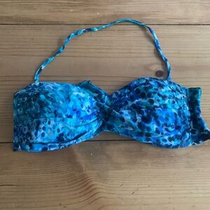 Liz Claiborne Teal and Blue Bikini Top